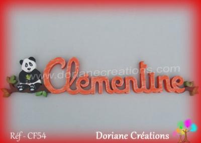 prénom en bois Clémentine panda