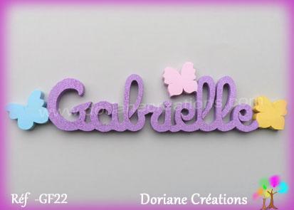 Gf 022 prenom bois gabrielle papillons