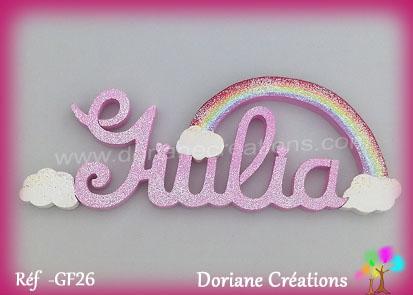 Gf 026 prenom bois giulia arc en ciel