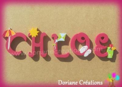 Lettres murales en bois thème plage