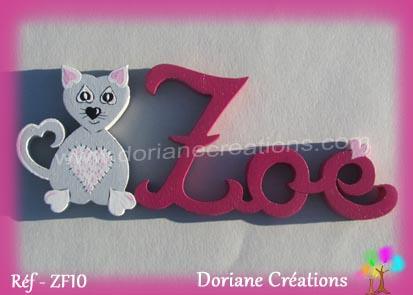 Lettres zoe chat