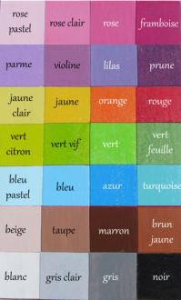 Nuancier des couleurs unies pour prenoms filles