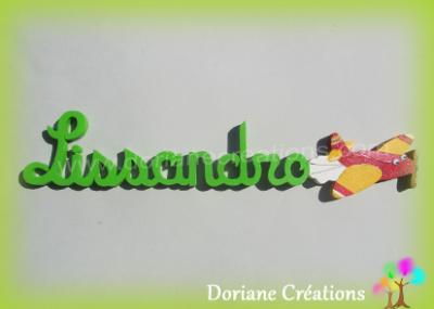 09 lettres - Prénom en bois avion