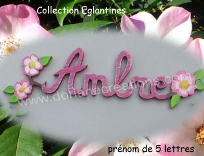05 Lettres - Prénom en bois églantines