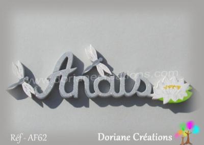 Prénom lettres en bois Anaïs