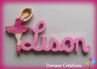 05 lettres - Prénom en bois avec danseuse