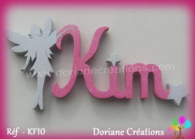 03 lettres - Prénom en bois silhouette fée