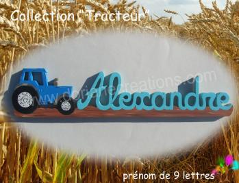 Prenom en bois tracteur 9l 1