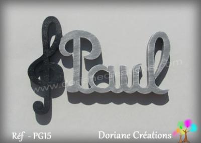 02 -Prénom lettres bois clé de sol