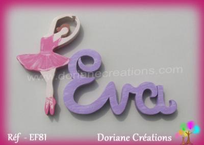 01 - Prénom lettres bois avec danseuse