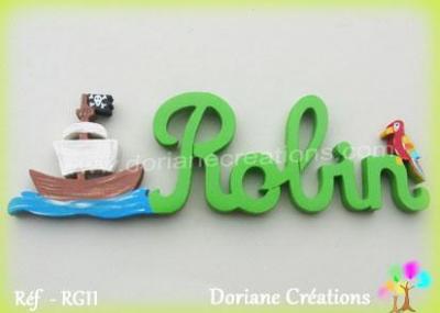 Prénom lettres en bois Robin